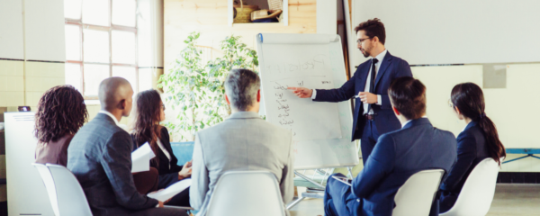 Professional facilitator leading executive session — FindAFacilitator.com