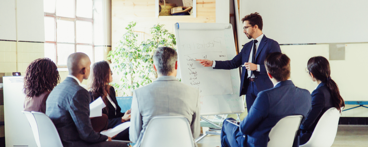 Professional facilitator leading executive session — FindAFacilitator.com